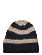 Beanie Stripe Accessories Headwear Beanies Black Lindex