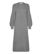 Objditte Re L/S Knit Midi Dress Noos Knelang Kjole Grey Object