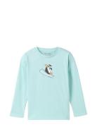 Printed Longsleeve Tops T-shirts Long-sleeved T-shirts Blue Tom Tailor