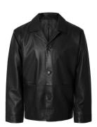 Slhcarl Leather Hybrid Blazer Skinnjakke Skinnjakke Black Selected Hom...