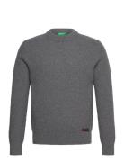 Sweater L/S Tops Knitwear Round Necks Grey United Colors Of Benetton