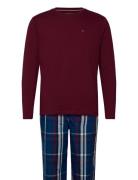 Ls Pj Set Woven - Boxed Pyjamas Burgundy Tommy Hilfiger