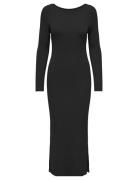 Onlkatia Ls Maxi Boatn Dress Cc Knt Maxikjole Festkjole Black ONLY