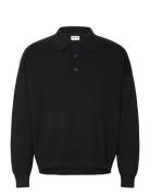 Sdnahim Tops Polos Long-sleeved Black Solid