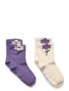 Socks W. 3D Effect Socks & Tights Socks Purple Minymo