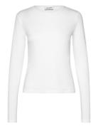 Slim Fitted Long Sleeve Tops T-shirts & Tops Long-sleeved White Weekda...