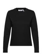 Essence Standard Long Sleeve Tops T-shirts & Tops Long-sleeved Black W...