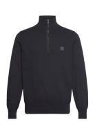 Kanobix_S Tops Knitwear Half Zip Jumpers Black BOSS