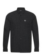 Grid Check Shirt Tops Shirts Casual Black Fred Perry