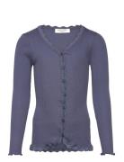 Rkbeatha Ls Cardigan W/ Lace Tops Knitwear Cardigans Navy Rosemunde Ki...