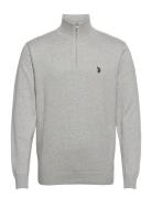 Uspa Knit Brison Men Tops Knitwear Half Zip Jumpers Grey U.S. Polo Ass...