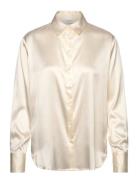 Jade Silk Shirt Tops Shirts Long-sleeved Cream Rosemunde