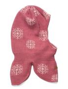 Balaclava Knit W. Pattern Accessories Headwear Balaclava Pink Minymo