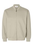 Slhmack Sweat Bomber Ls Noos Bomberjakke Jakke Beige Selected Homme