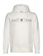 Graphic Hoodie Tops Sweat-shirts & Hoodies Hoodies White GANT