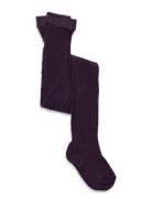 Cotton Rib Tights Tights Purple Mp Denmark