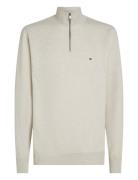 Essential Fleece 1/4 Zip Tops Knitwear Half Zip Jumpers Cream Tommy Hi...