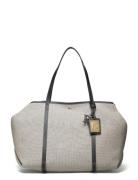 Canvas & Leather Large Emerie Tote Bags Totes Grey Lauren Ralph Lauren