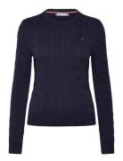 Co Cable Mid Gg Ls C-Nk Swt Tops Knitwear Jumpers Navy Tommy Hilfiger