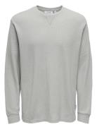 Onswaffle Rlx Ls Tee Tops Sweat-shirts & Hoodies Sweat-shirts Grey ONL...