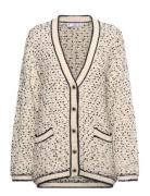 Flecked Over Cardigan Tops Knitwear Cardigans Cream Mango