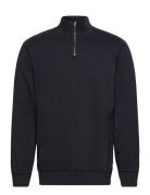 Jersey Half Zip Sweat Tops Knitwear Half Zip Jumpers Black Lindbergh