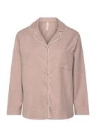 Jacket Ls Flannel Essentials Pyjamas Beige Hunkemöller