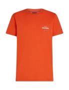 Monotype All American Tee Tops T-shirts Short-sleeved Orange Tommy Hil...