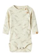 Nbmgio Bop Ls Slim Body Lil Bodies Long-sleeved Beige Lil'Atelier