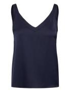 Shin Silk Tank Tops Blouses Sleeveless Navy Ahlvar Gallery