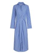 Soft Co Knot Ls Shirt Dress Knelang Kjole Blue Tommy Hilfiger