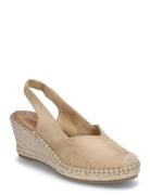 Women Sling Sandal Med Hæl Espadrilles Cream Tamaris